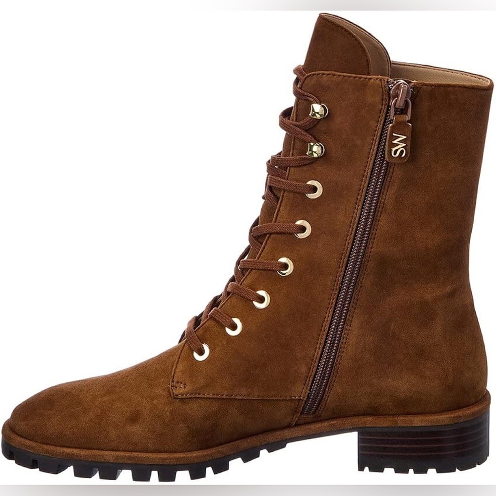 Stuart Weitzman Norrie Lace-Up Boot Toffee Sz 7.5